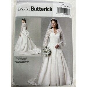 Butterick B5731 Princess Kate Inspired Wedding Dress Gown Sewing Pattern 14-20